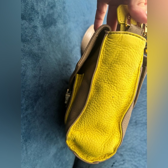 Tory Burch Rachel Envelope Grey Neon Yellow Crossbody Bag - Picture 7 of 14